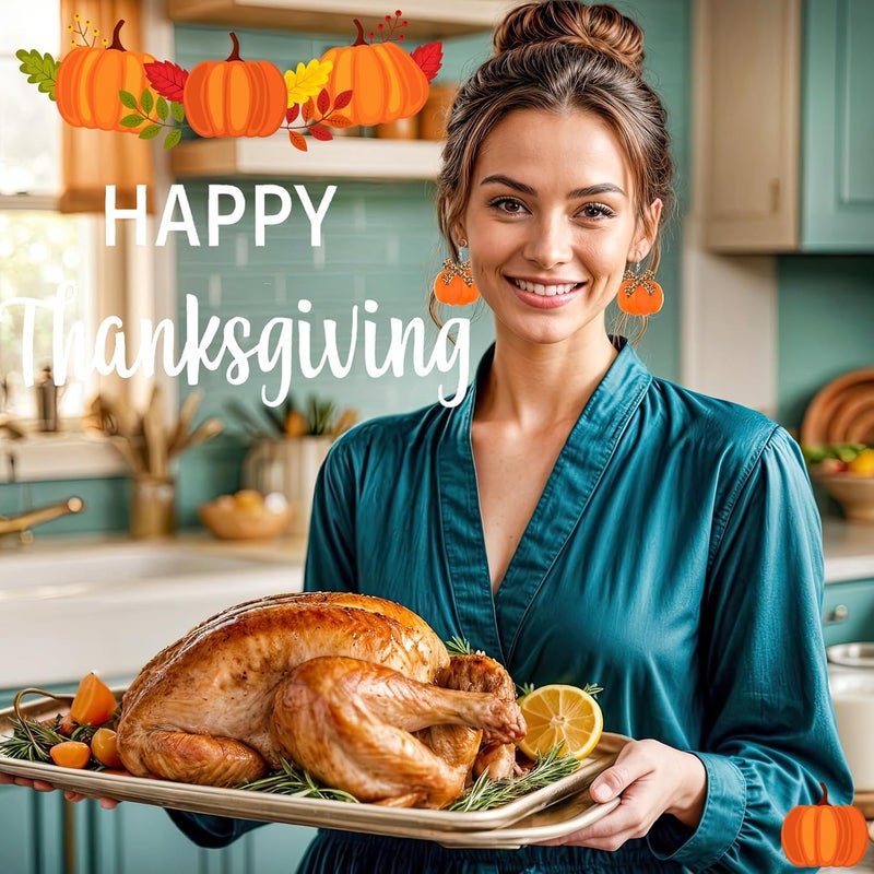 SKYFUN Fall Earrings Crystal Maple Leaf Earring for Women Orange Autumn Maple Leaves Thanksgiving Earrings Drop Dangle Statement Prom Party Jewelry Accessories - Image 2